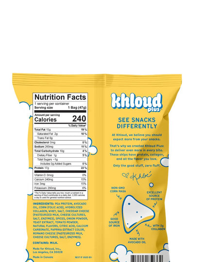 Papitas Khloud Plus con Proteína y Colágeno Sabor Nacho 47 gr