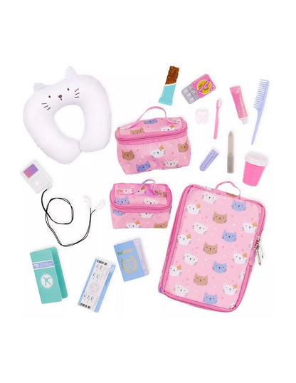 Our Generation Set de Viaje Purrfectly Packed 19 Accesorios para Muñecas de 45 cm