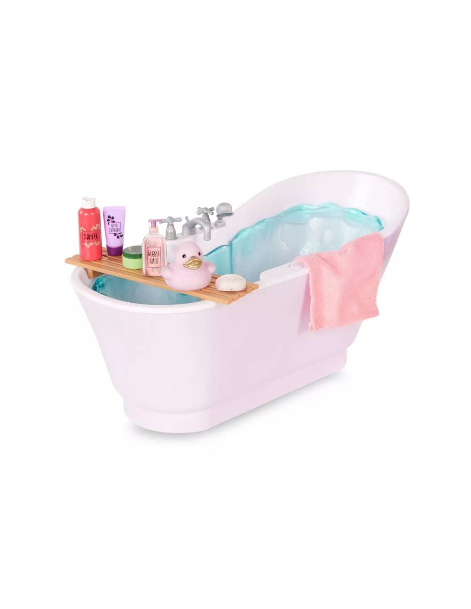Bañera con burbujas Our Generation Accesorio interactivo con sonidos para muñecas de 45 cm