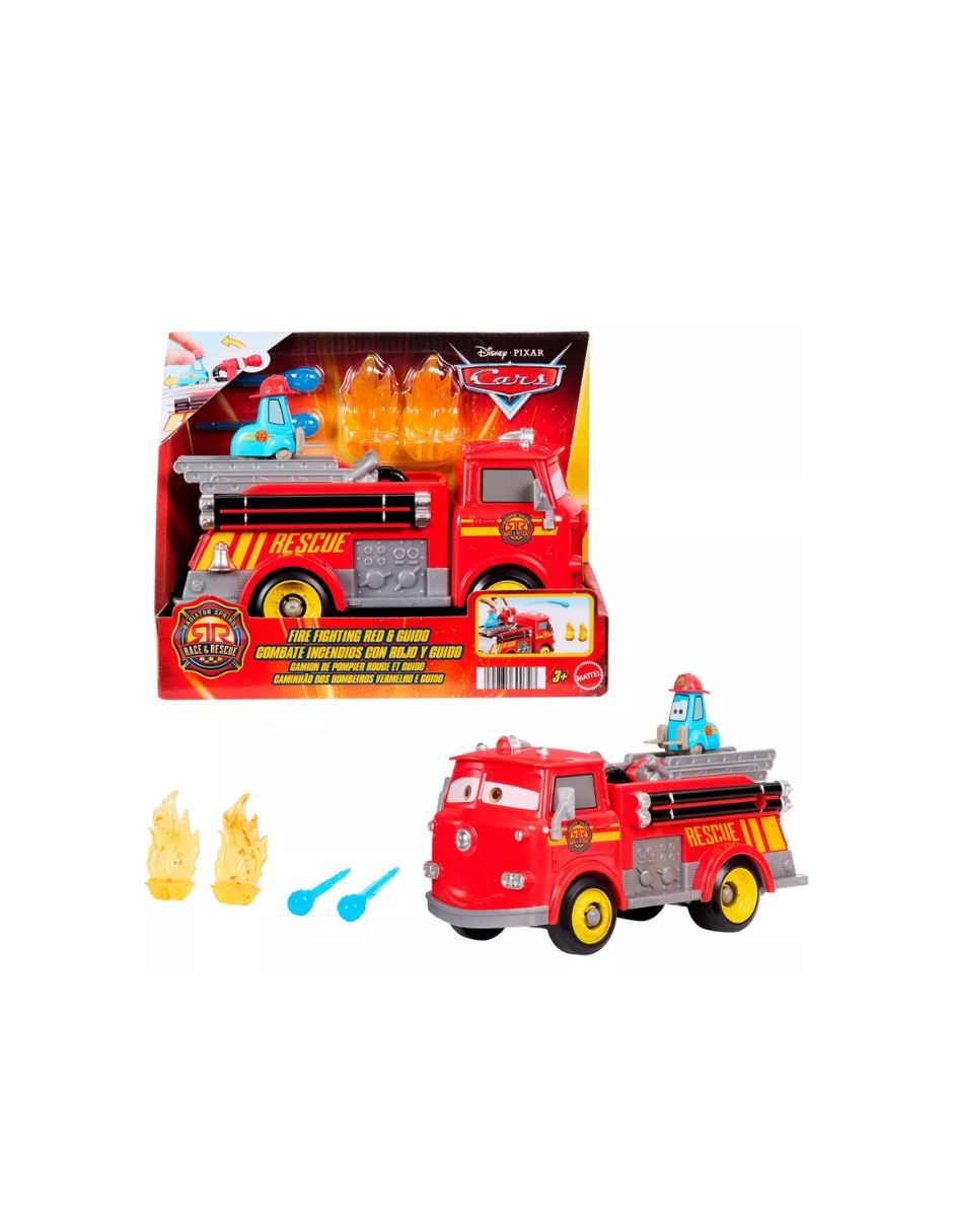 Camión de Bomberos Red con Guido Juguete Disney Pixar Cars