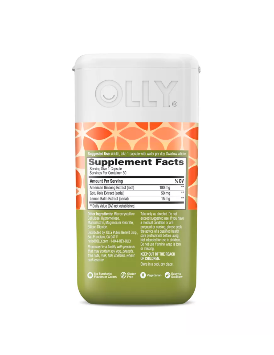 OLLY Plant Powered con ginseng y extracto de Gotu Kola, 30 cápsulas