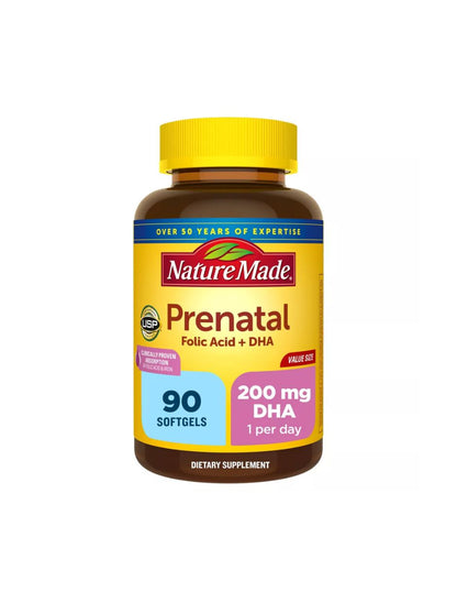 Nature Made Prenatal con ácido fólico, DHA 90 cápsulas
