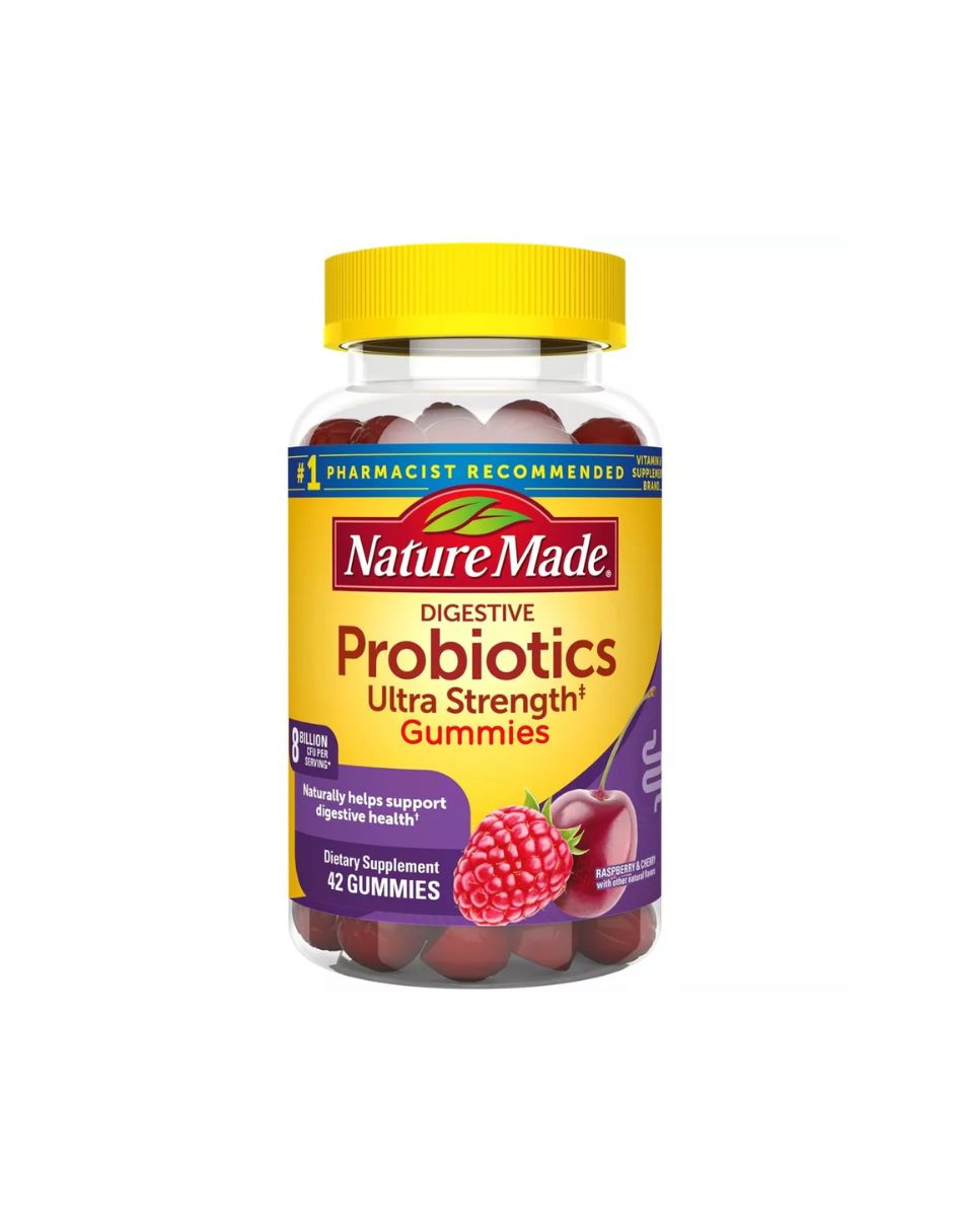 Nature Made gomitas probióticas digestivas ultrafuertes para mujeres y hombres 40 unidades