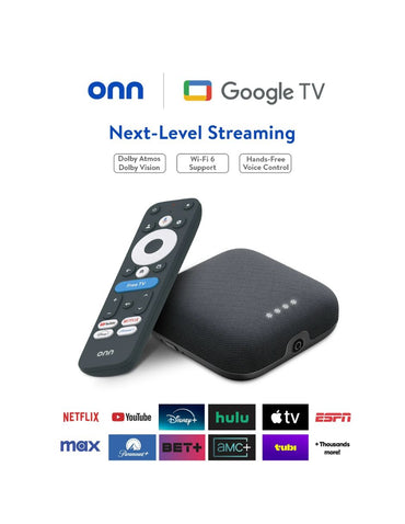 Dispositivo de Streaming onn 4K Pro con Google TV, 32 GB, Wi-Fi 6, Dolby Vision & Atmos
