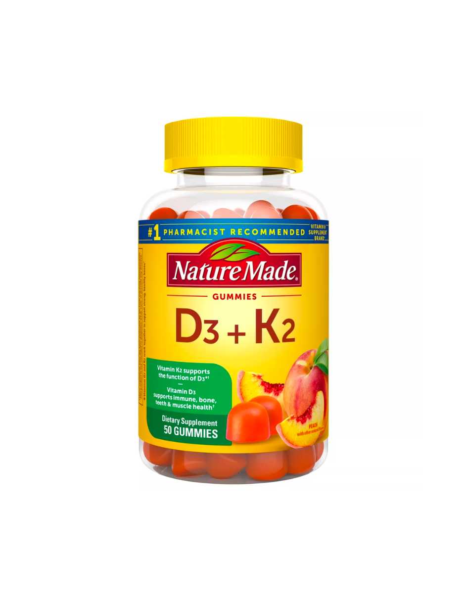 Nature Made Vitamin D3+K2 gomitas 50 unidades