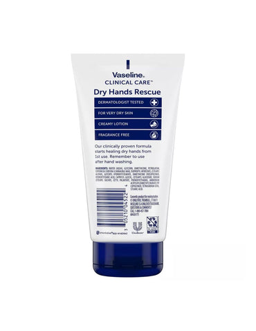 Vaseline loción para manos ásperas y agrietadas, sin perfume 150ml