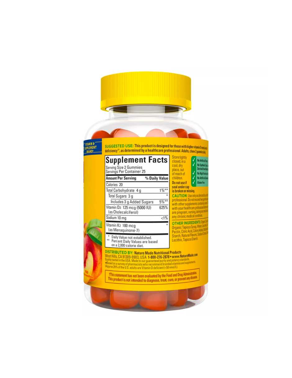 Nature Made Vitamin D3+K2 gomitas 50 unidades
