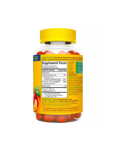 Nature Made Vitamin D3+K2 gomitas 50 unidades