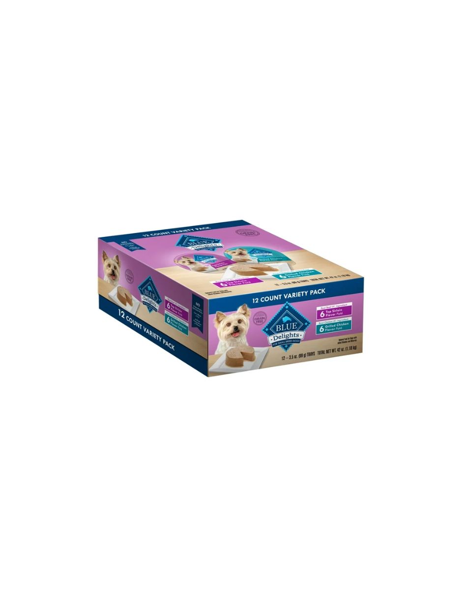 Blue Buffalo Delights alimento húmedo en paté para perros pollo a la parrilla 12 pack