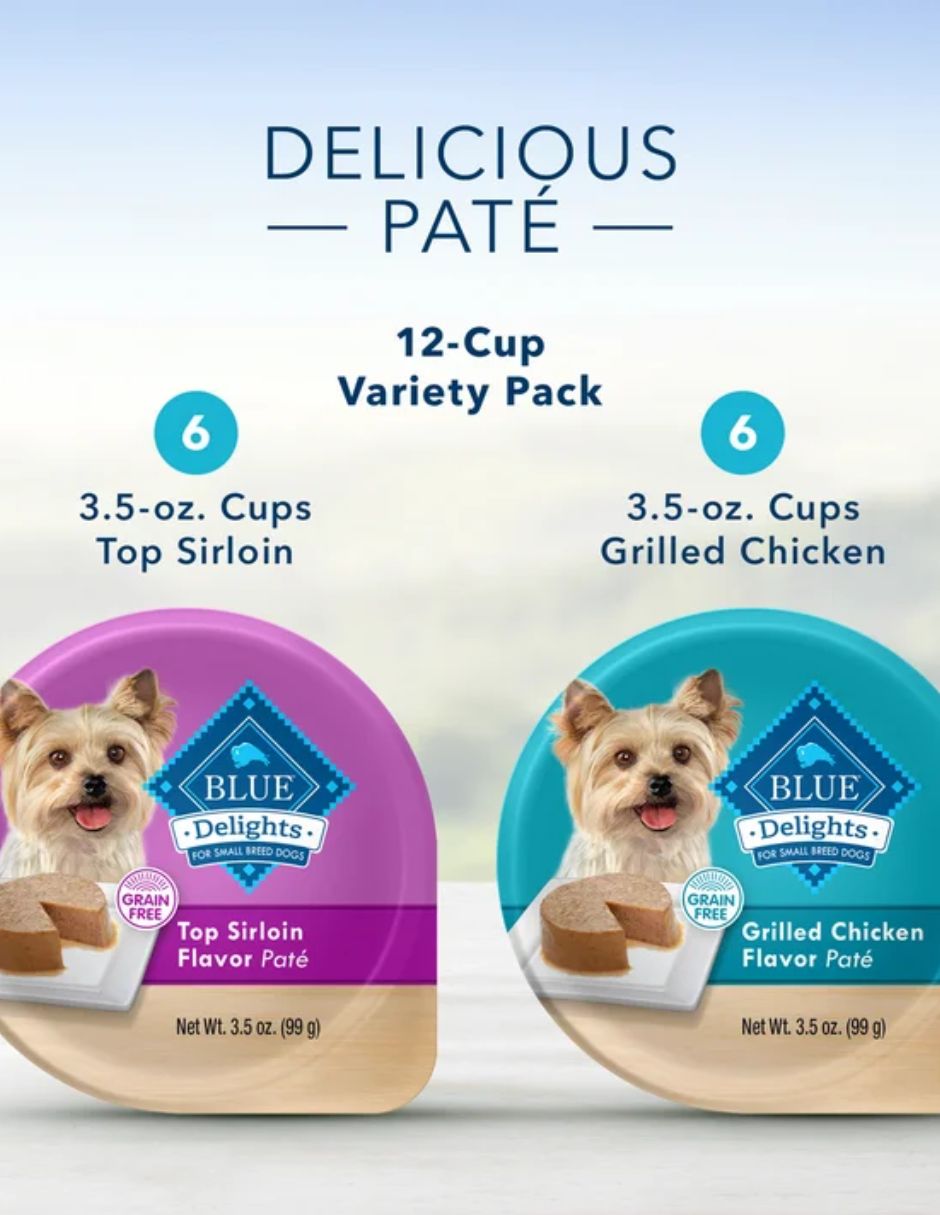 Blue Buffalo Delights alimento húmedo en paté para perros pollo a la parrilla 12 pack