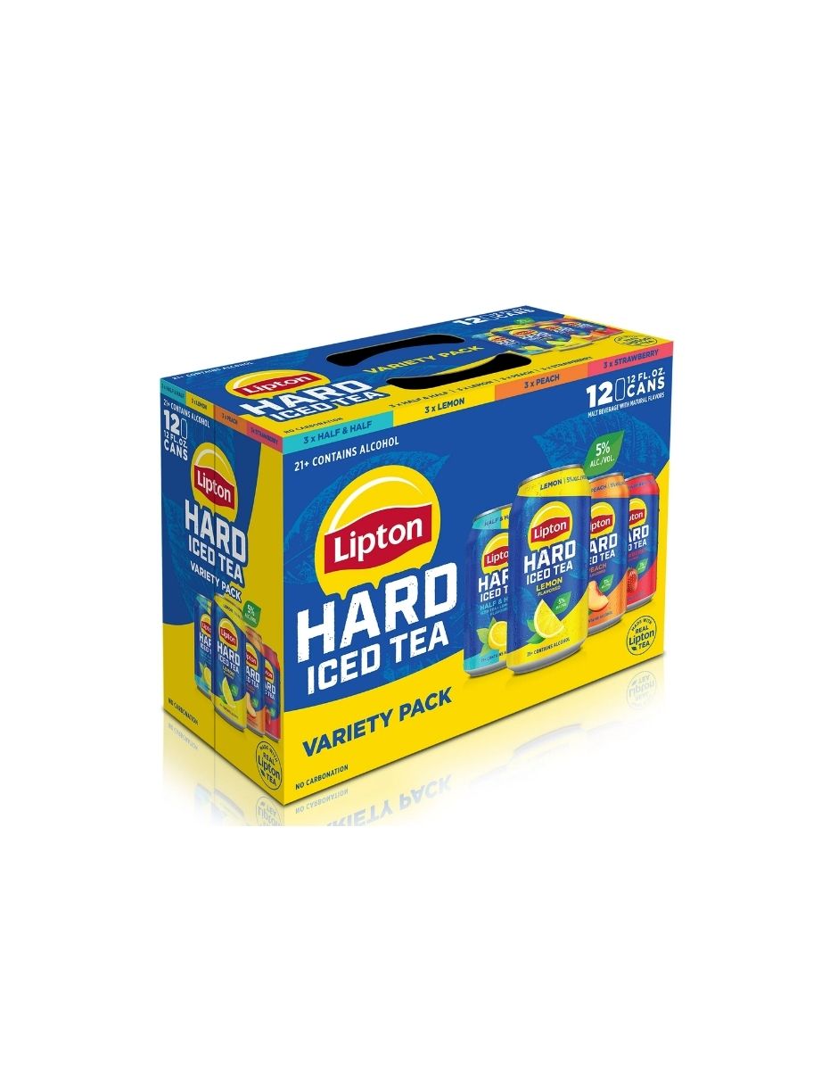 Té Helado con Alcohol (Paquete Variado) 12 Pack 355ml - Lipton Hard Iced Tea