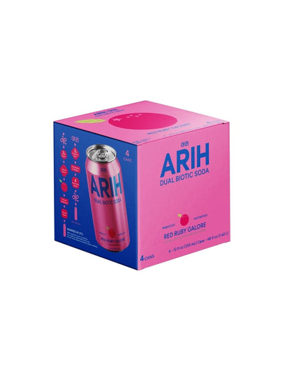 Refresco ARIH Prebiótico y Postbiótico Bajo en Azúcar 4 pack 355ml