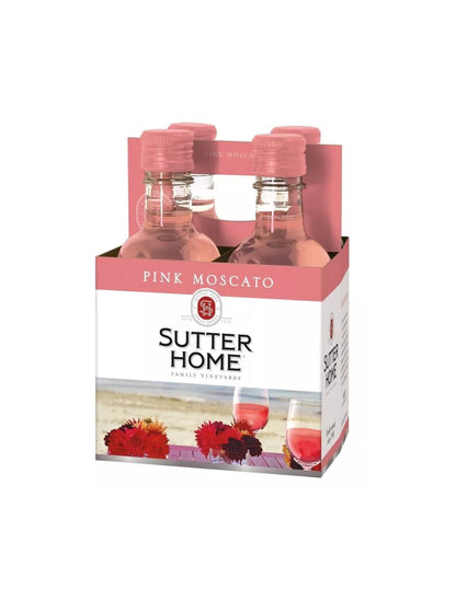 Vino Moscato Rosado Sutter Home 10% Alc. – 4 Pack Botellas de 187ml