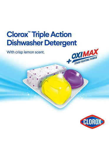 Detergente para lavavajillas Clorox Triple Acción + Oximax Limón 41 unidades