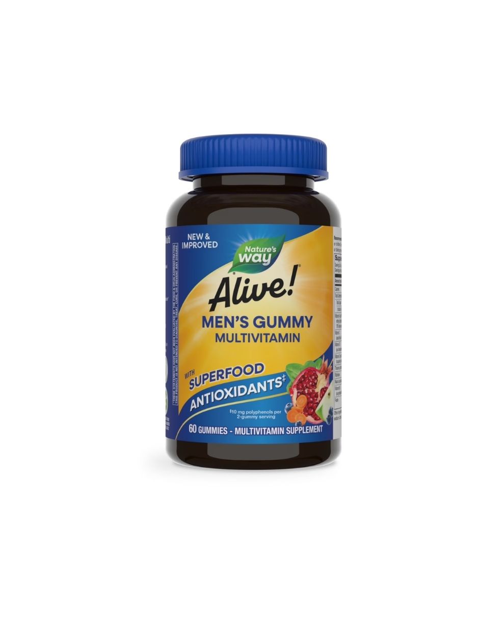 Natures Way Alive Multivitamínico para hombres, vitaminas B, 60 gomitas