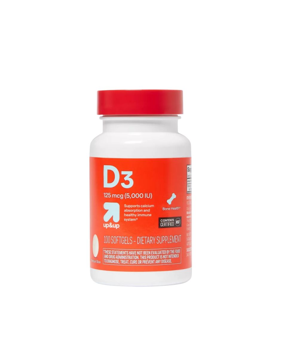 Vitamina D3 125mcg (5,000 IU) 100ct