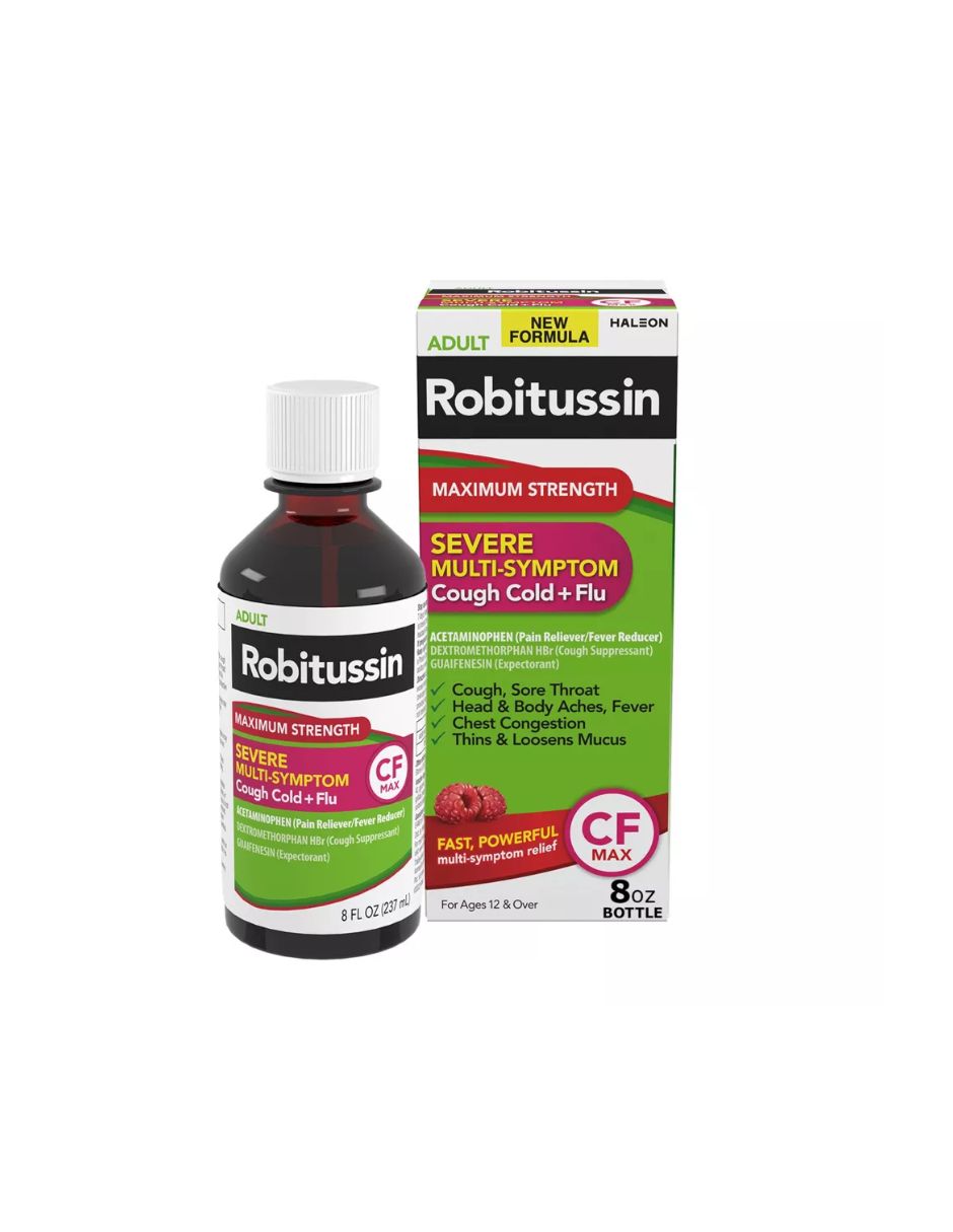 Robitussin Adulto Max Strength Medicina para la tos severa, resfriado y gripe, 237ml