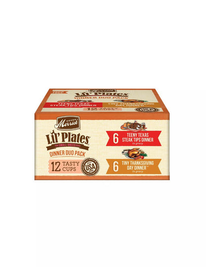 Merrick Lil’ Plates Comida Húmeda para Perros Pequeños 12 Pack sabor carne de res, pavo