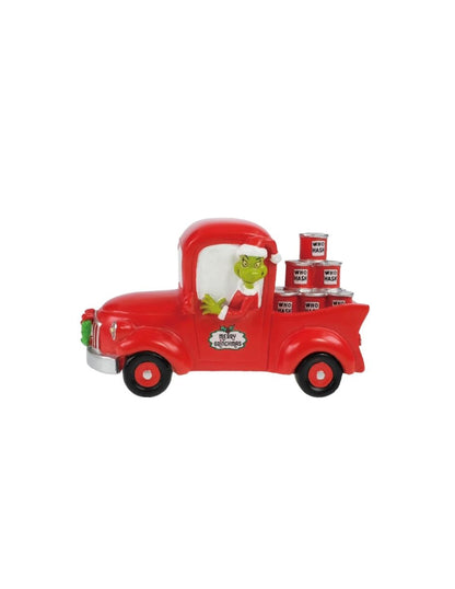 Accesorio Navideño Grinch Iluminado en Camión Rojo – Pueblo Navideño
