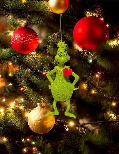 Adorno Navideño Colgante Grinch Feliz Navidad - Decoración para Árbol