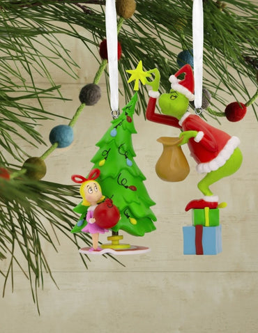 Adornos Navideños Hallmark Grinch y Cindy-Lou Who - Juego de 2 Piezas