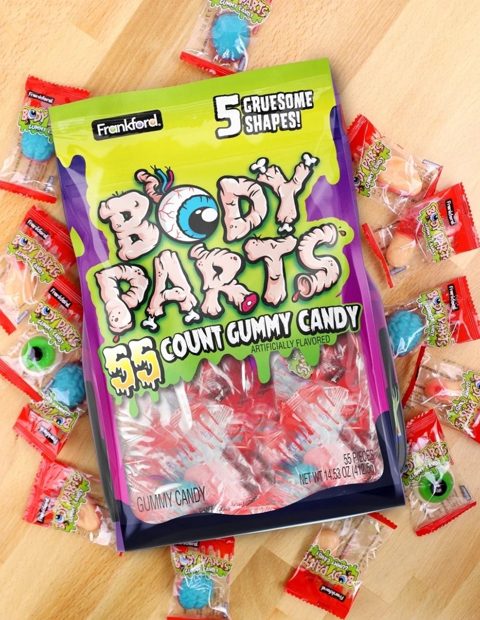 Caramelos de Goma Frankford Halloween Piezas del Cuerpo Bolsa 55 Unidades