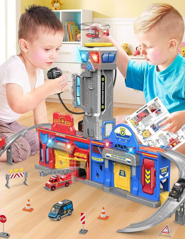 Set de Pista de Acción Policía y estación de bomberos– BAODLON