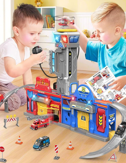 Set de Pista de Acción Policía y estación de bomberos– BAODLON