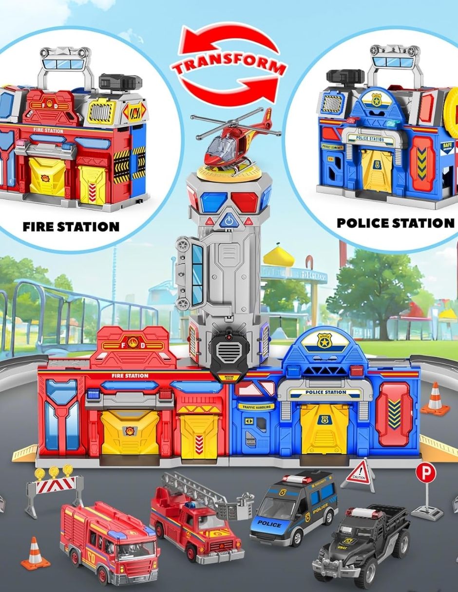 Set de Pista de Acción Policía y estación de bomberos– BAODLON