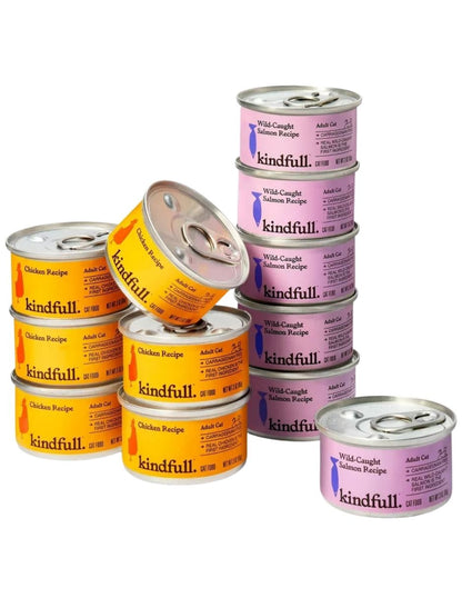 Alimento Húmedo para Gatos Kindfull Paté de Pollo y Salmón – Pack de 12