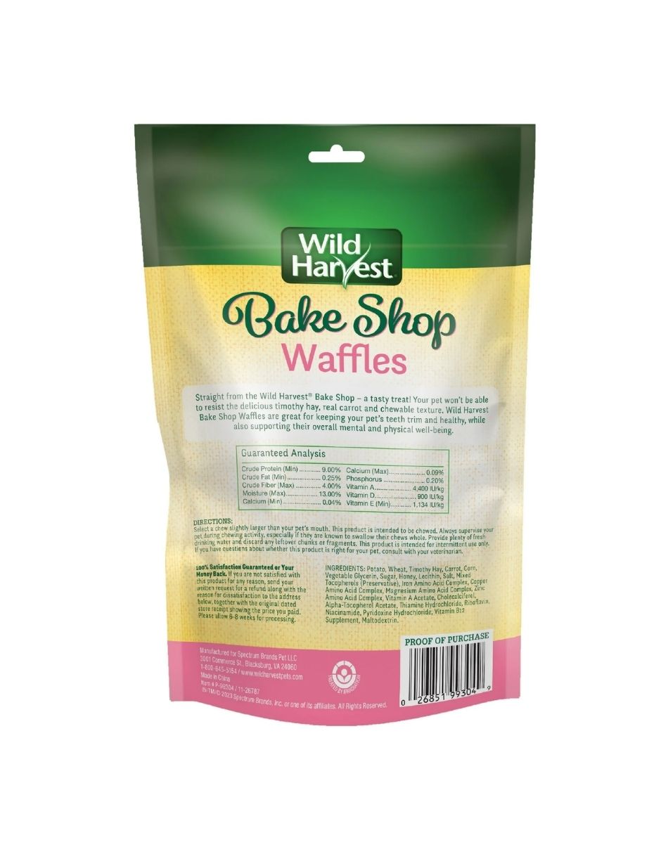 Golosina Masticable para Animales Pequeños Wild Harvest Bake Shop Waffles –56gr