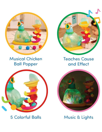 Juguete Interactivo de Pelotas Battat Pop-A-Doodle-Doo con Sonidos y Luces