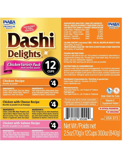 Alimento Húmedo para Gatos INABA Dashi Delights Pollo con Caldo 12 cups