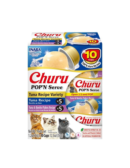 Golosina en Gelatina para Gatos INABA Churu Pop’N Serve Jelly Atún 10 cups