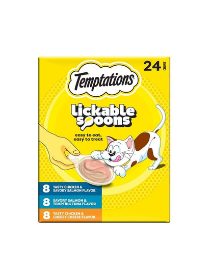 Golosinas para Gatos Temptations Lickable Spoons 24 Pack Variado