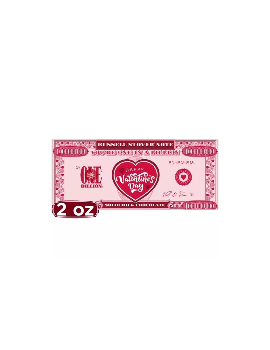 Barra de Chocolate con Leche Sólida para San Valentín - Russell Stover