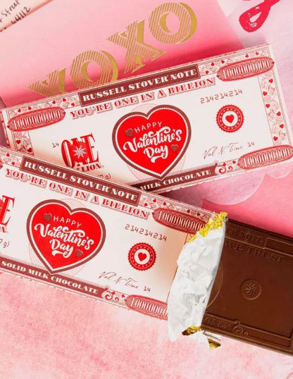 Barra de Chocolate con Leche Sólida para San Valentín - Russell Stover