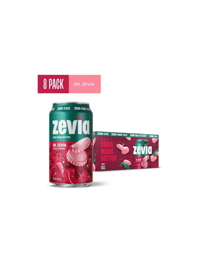 Refresco sin Azúcar ni Calorías Zevia Endulzado con Stevia – 8 Latas de 355 ml
