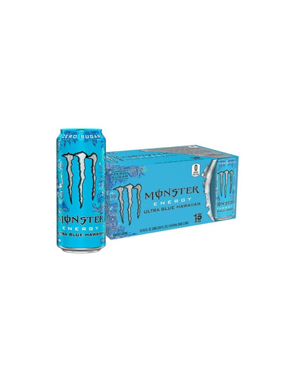 Bebida Energética sin Azúcar Monster Energy Ultra Blue Hawaiian Tropical – 15 Pack de 473ml
