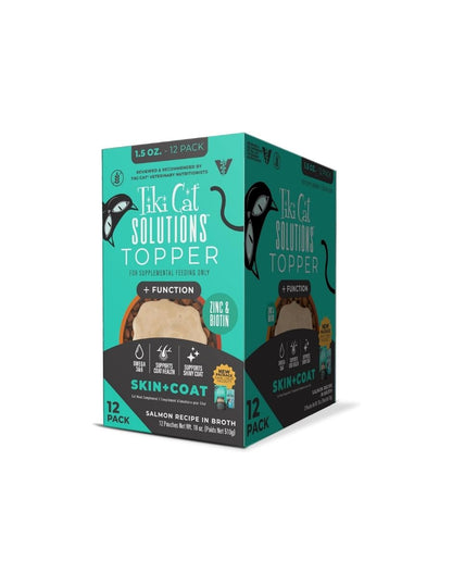 Topper Húmedo para Gatos Tiki Cat Solutions Abrigo de Piel Salmón en Caldo 12 pack