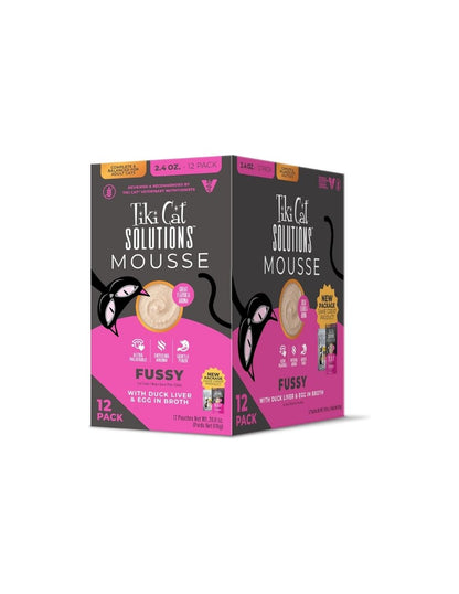 Alimento Húmedo para Gatos Tiki Cat Solutions Fussy Hígado de Pato y Huevo Mousse 12 pack