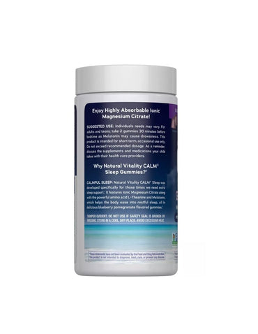 Gomitas para Dormir Natural Vitality Sleep Gummies Sabor Arándano-Granada 60U - CALM