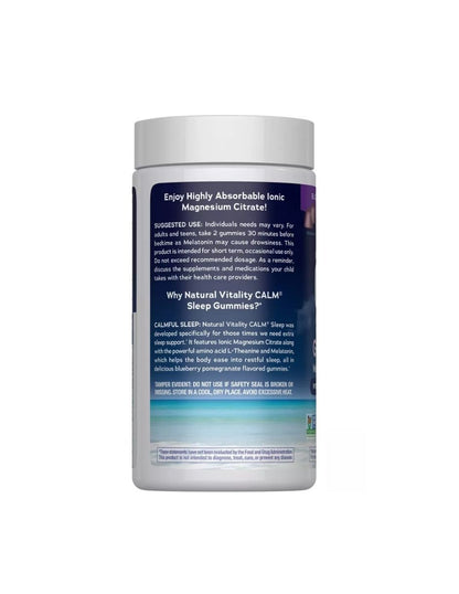 Gomitas para Dormir Natural Vitality Sleep Gummies Sabor Arándano-Granada 60U - CALM