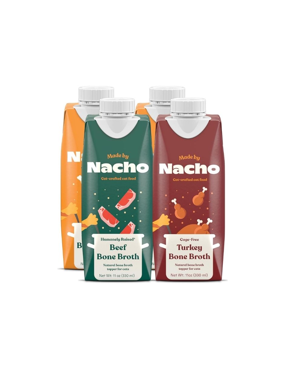 Jugos De Caldo de hueso para gatos Made by Nacho 4 pack 330ml