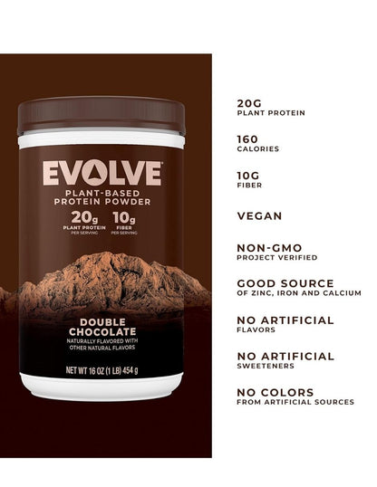 Proteína en Polvo Vegetal Evolve Chocolate 20g Proteína 454gr