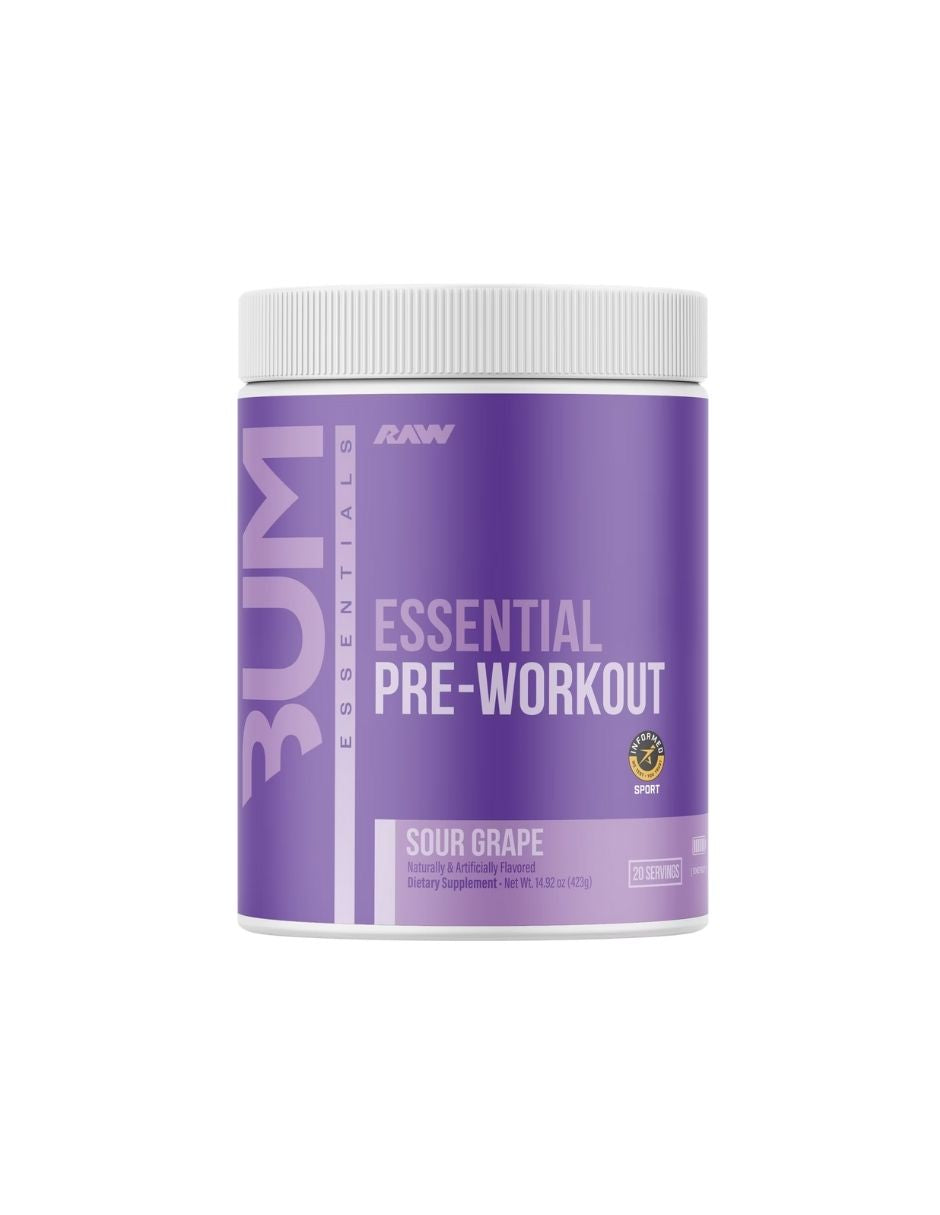 Pre Entrenamiento Raw Nutrition Essentials Polvo Uva Agria 20 Porciones