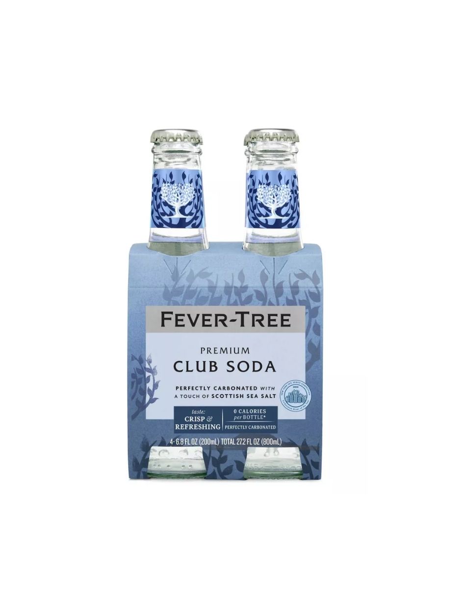 Club Soda Premium Fever-Tree – Paquete de 4 Pack de 200ml