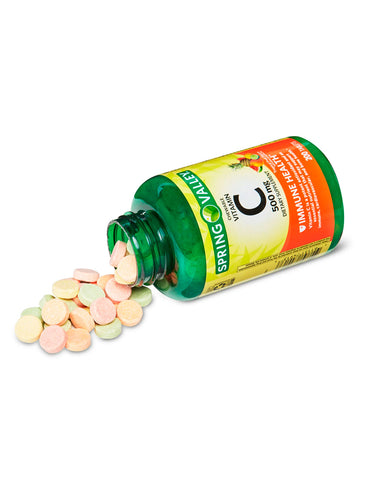 Spring valley Vitamina C 500mg 200 tabletas, fruta tropical