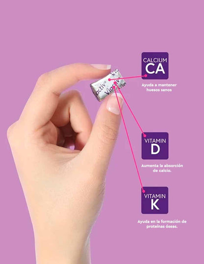 Viactiv Calcio Suplemento de vitamina D masticables suaves sabor caramelo, 100 unidades