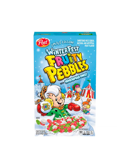 Cereal Winterfest Fruity Pebbles con malvaviscos 482GR